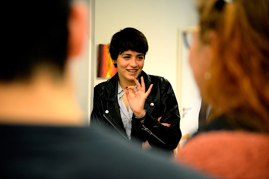 Sara Mardini am Mittwoch im Bard-College in Niederschönhausen.