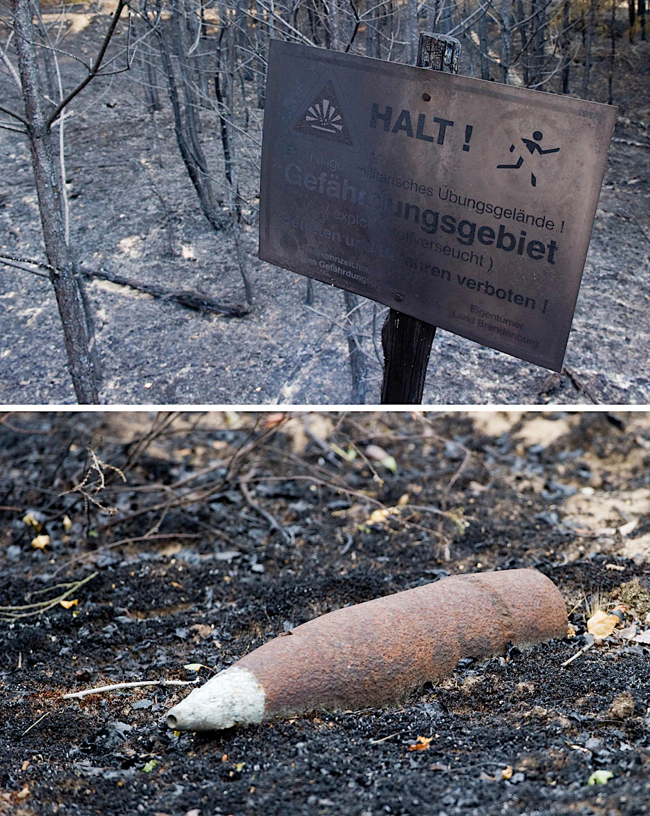 Auf dem ehemaligen Truppenübungsplatz unweit des südbrandenburgischen Jüterbog liegt immer noch alte Munition verborgen.