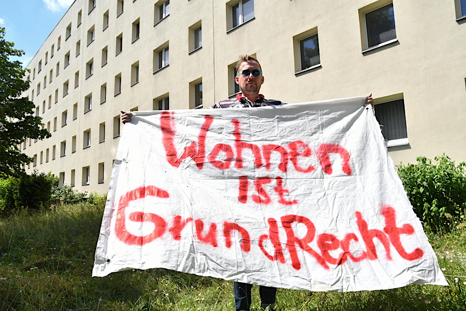 Mieter Daniel Diekmann (51): „Ich bleibe bis zur Zwangsräumung. Wohnen ist Grundrecht.“ 