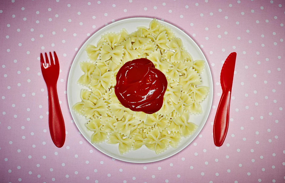 Die Berliner SPD wirbt mit Nudeln und Ketchupsoße für Schulessen. (Symbolbild)