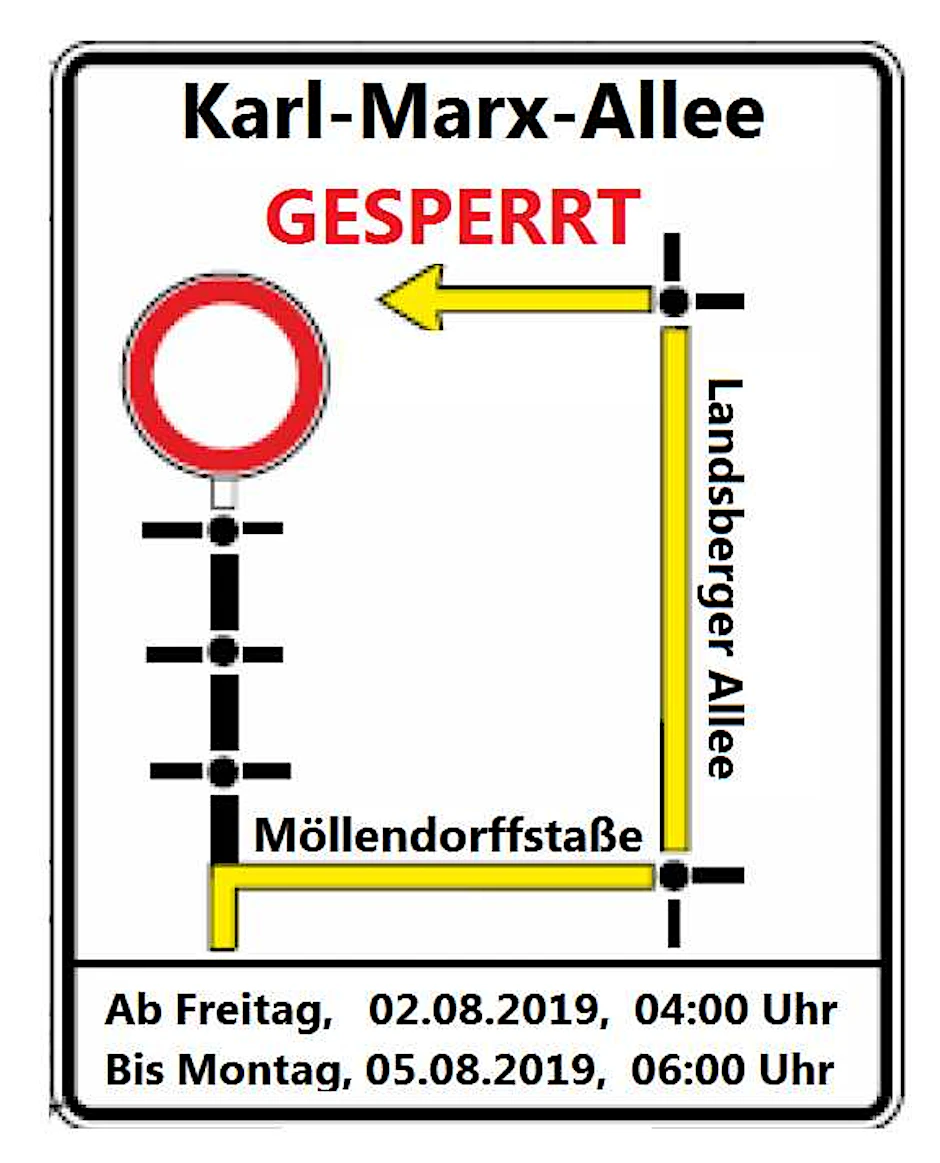 Die Karl-Marx-Allee ist am Wochenende wegen der Biermeile gesperrt.