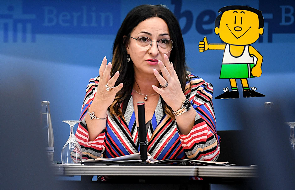 Senatorin Dilek Kalayci holt Trimmy zurück. Die Trimm-Dich-Pfade sollen ein Comeback feiern.
