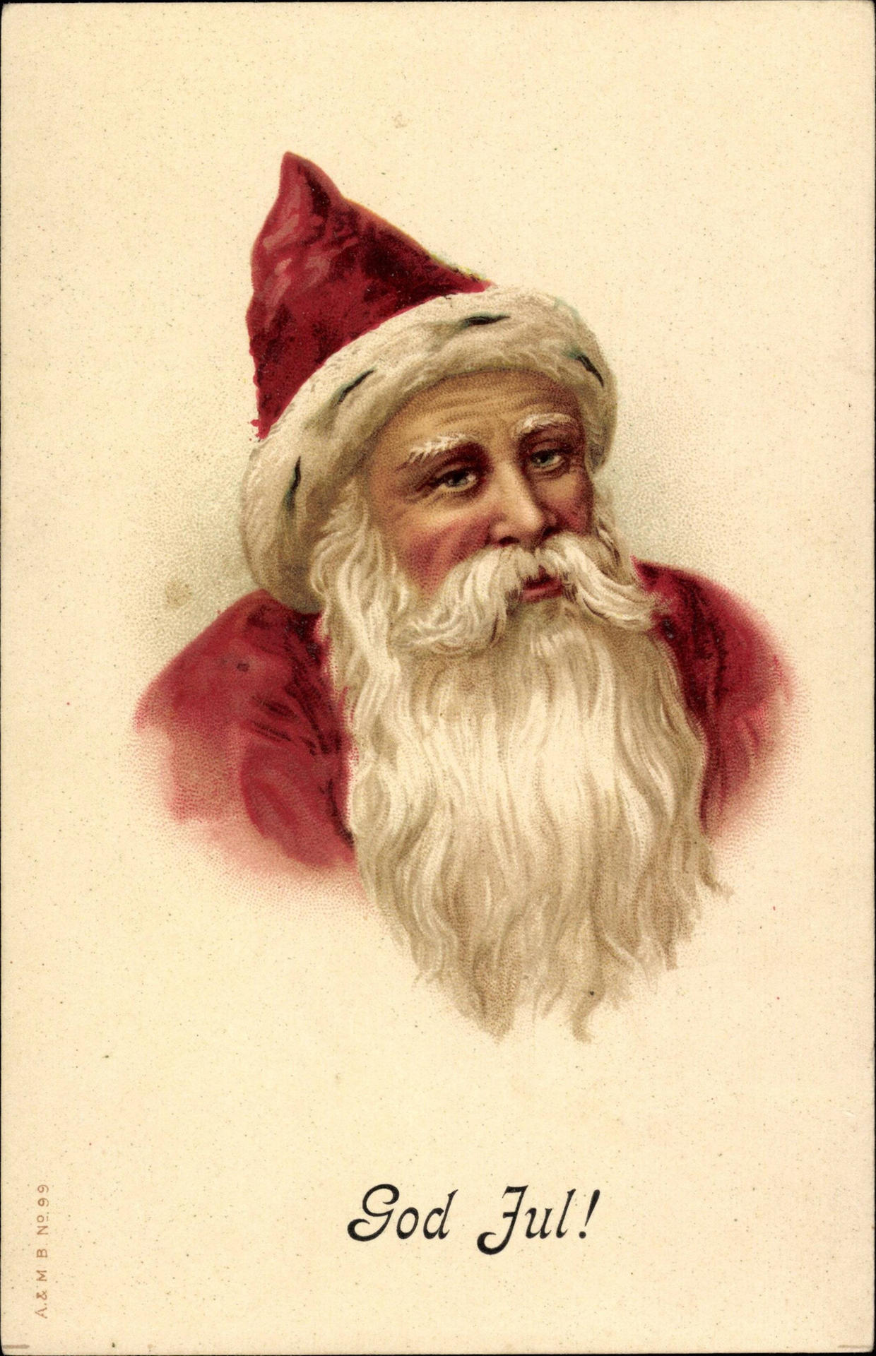Frohe Weihnachten!, wünscht dieser liebe gute Weihnachtsmann auf Schwedisch (1935).
