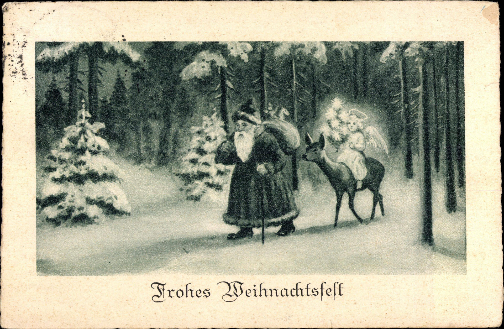 Von drauß’ vom Walde komm ich her; ich muss euch sagen, es weihnachtet sehr! Diese Karte erfreute den Empfänger 1930.