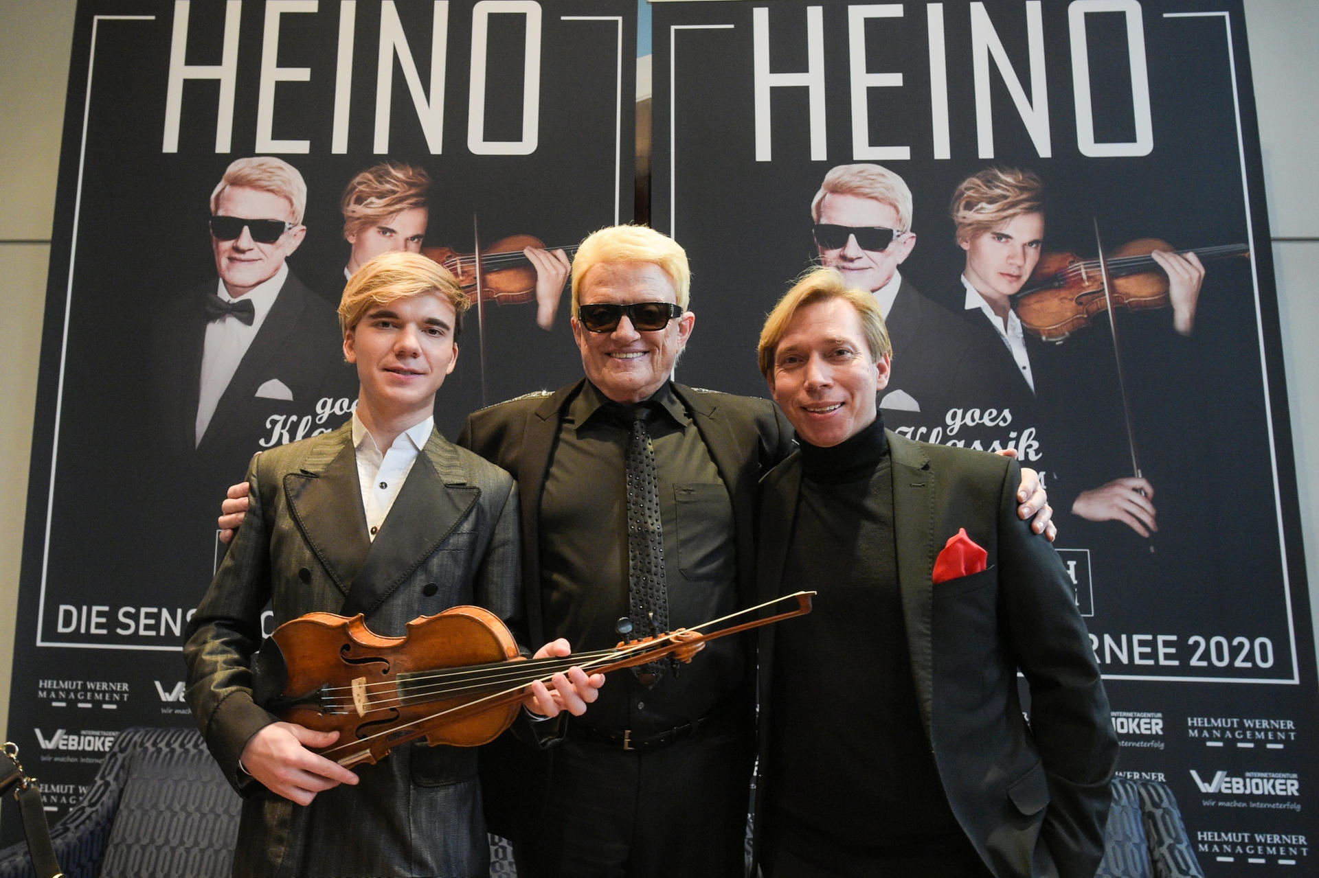 Heino mit Star-Geiger Yury Revich (28) und seinem neuen Manager Helmut Werner.