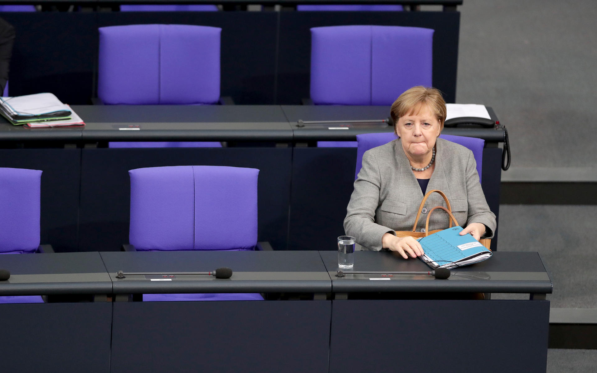 Angela Merkel im Bundestag. 