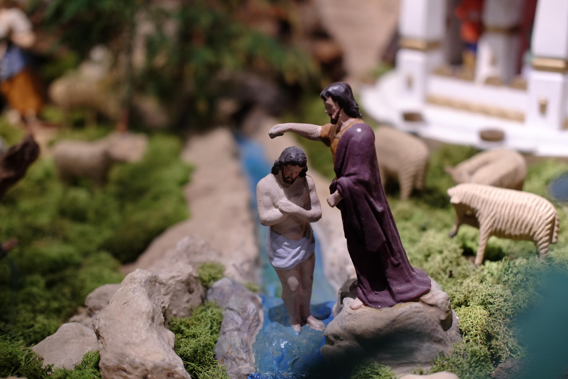 Die Taufe Jesu im Flusse Jordan.