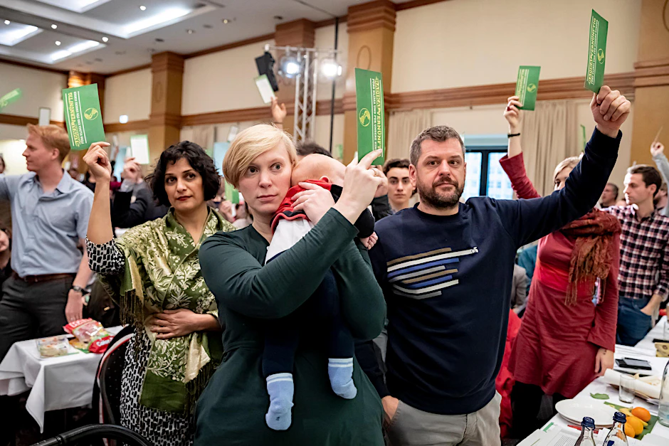 Nina Stahr und Werner Graf, Landesvorsitzende der Grünen. 