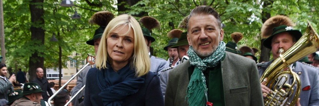 Augustinerkeller-Wirt Christian Vogler mit seiner Frau Petra