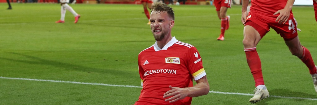 Marvin Friedrich bejubelt seinen Treffer zum 3:0 gegen Mainz. <br>