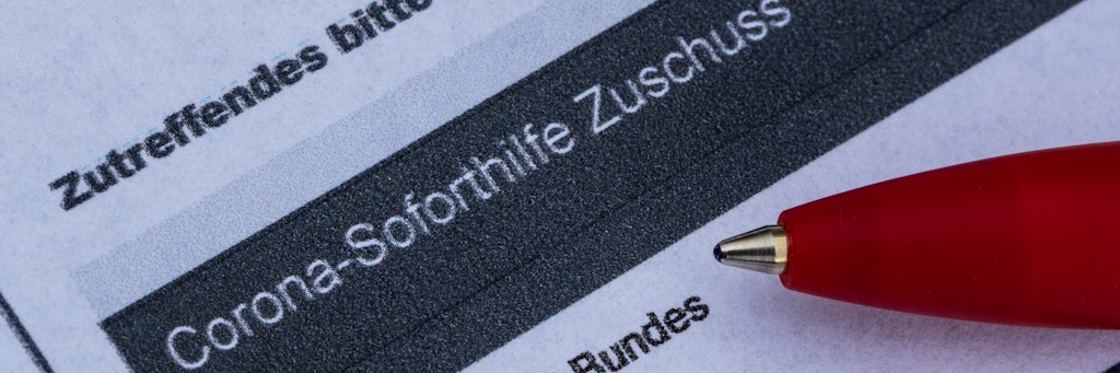 Antrag für den Corona-Soforthilfe-Zuschuss.