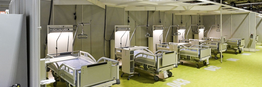 Das Corona-Krankenhaus auf dem Gelände der Messe Berlin.<br>