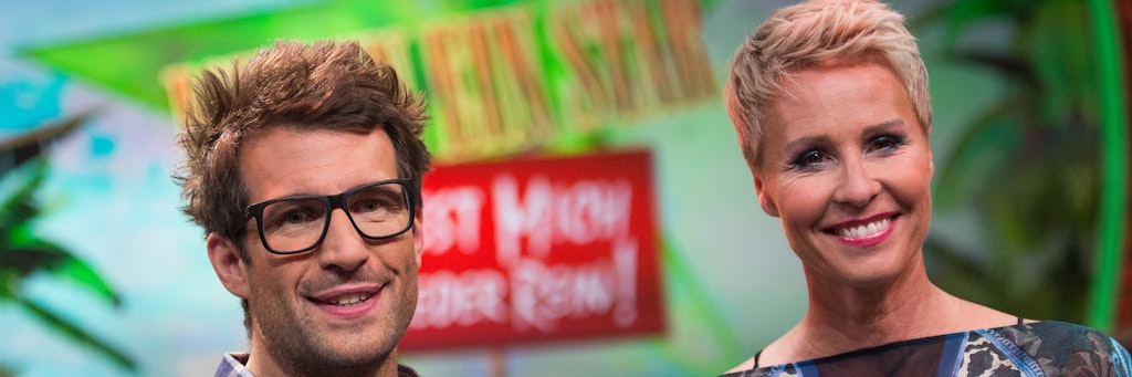 Hatten sich wohl zu früh auf das Dschungelabenteuer gefreut: Die beiden Moderatoren Daniel Hartwig und Sonja Zietlow.