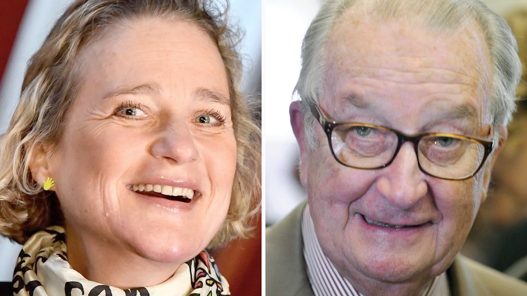 Die belgische Künstlerin und Prinzessin Delphine und Belgiens ehemaliger König Albert II. 
