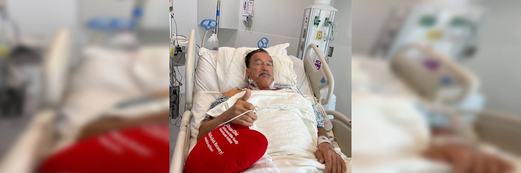Dieses Foto postete Arnold Schwarzenegger aus dem Krankenhaus.
