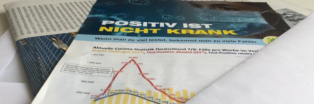 Ein Flugblatt von Gegnern der Corona-Maßnahmen