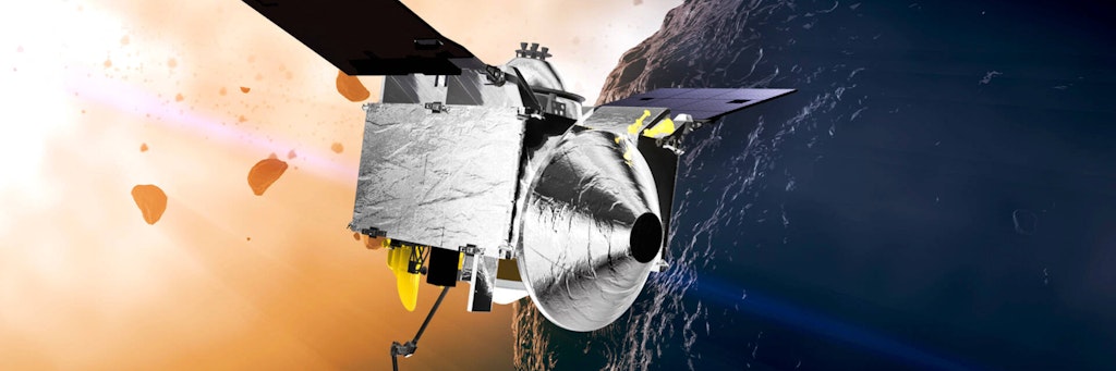 Die Nasa-Sonde „Osiris Rex“ kreist um den rund 330 Millionen Kilometer von der Erde entfernten Asteroiden Bennu und hat dort Gesteinsproben genommen.