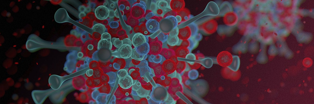 Computergenerierte Illustration eines Coronavirus