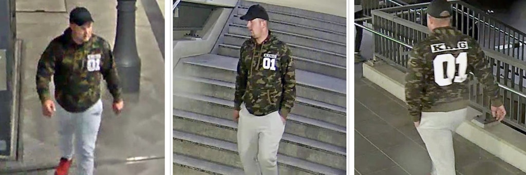 Diese Standbilder aus einer Überwachungskamera zeigen den Tatverdächtigen.