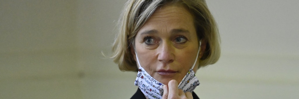 Delphine Boël, Künstlerin aus Belgien, bei einer Anhörung vor dem Brüsseler Berufungsgericht.