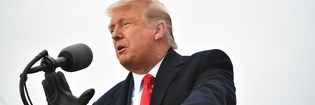 US-Präsident Trump auf einer Wahlkampfveranstaltung.