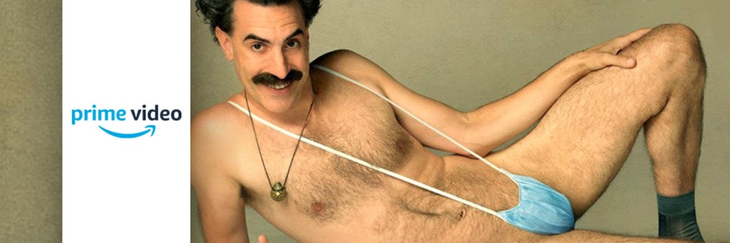 Statt des Badeanzugs aus dem ersten Teil trägt Borat jetzt Mundschutz.