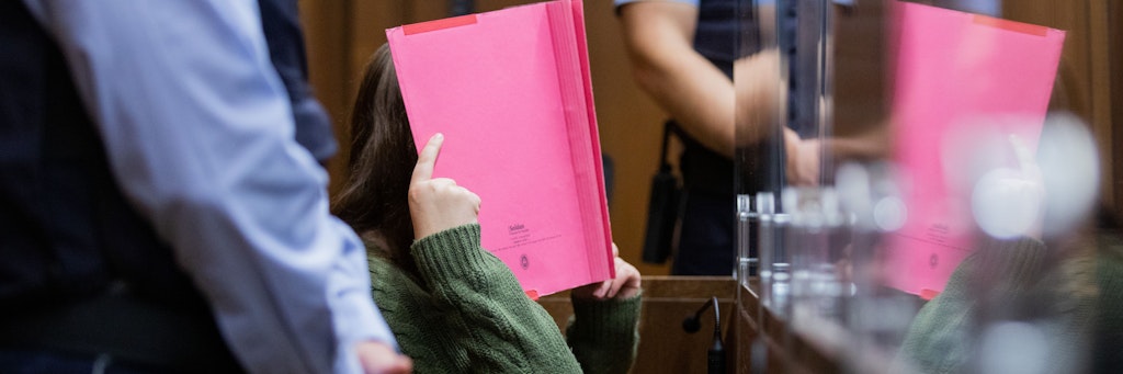 Die angeklagte Sandra M. vor Gericht