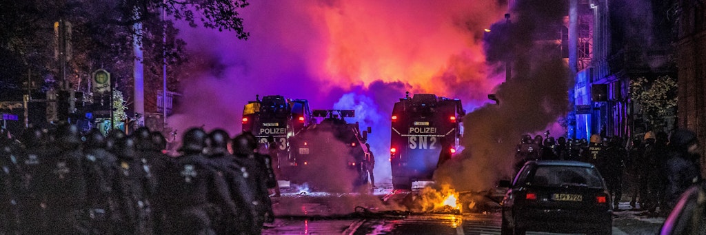 Polizei bei Demonstrationen am 7. November in Leipzig
