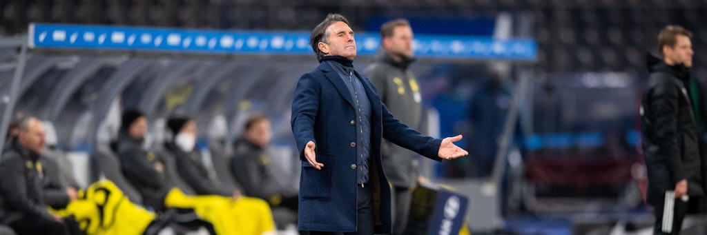 Was soll das? Herthas Trainer Labbadia fragt sich, warum sein Team erst gut und dann schlecht spielt.
