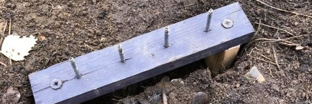 Diese selbstgebaute Falle wurden auf einem Trail im Berliner Grunewald entdeckt.