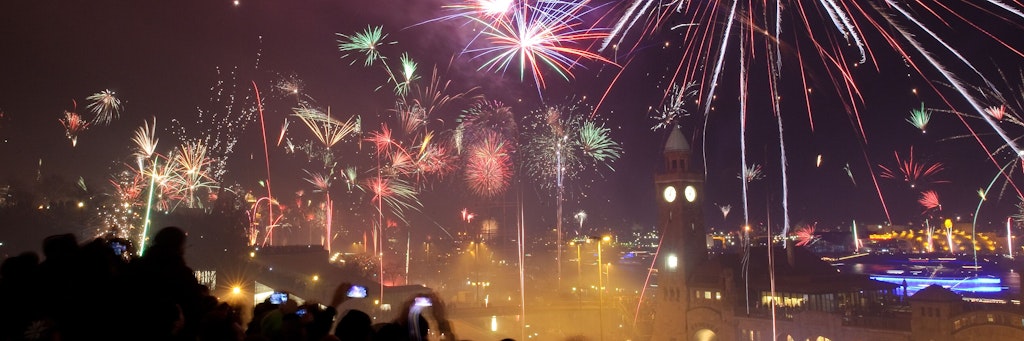 Feuerwerk über Hamburg.