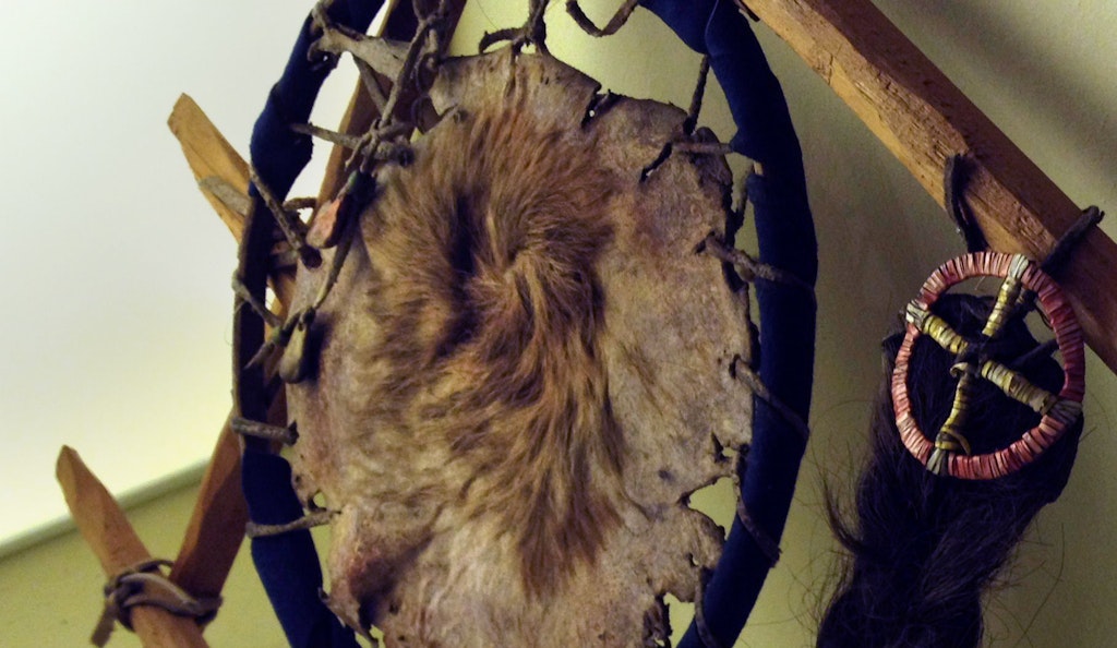 Ein Skalp der Ojibwa-Indianer, der im Karl-May-Museum in Radebeul ausgestellt war.