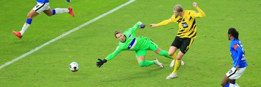 Einen Stürmer vom Format eines Erling Haaland konnten die Herthaner nicht stoppen.