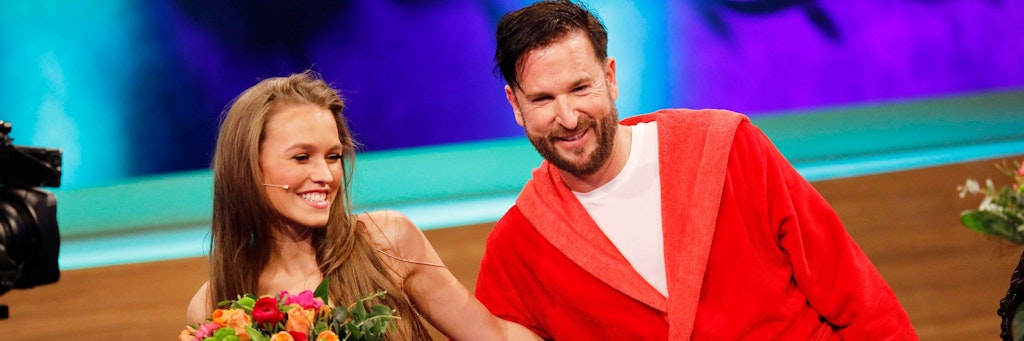 Laura Müller im März bei einem TV-Auftritt mit ihrem Ehemann, dem ehemaligen Schlagersänger Michael Wendler.