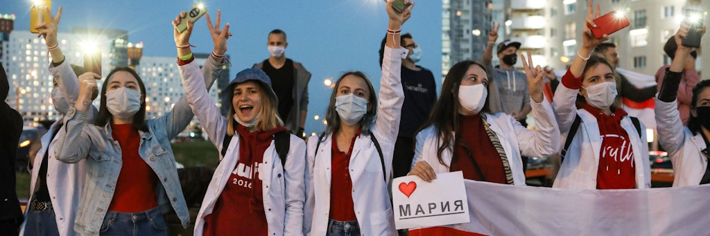 Ärzte-Protest in Minsk: Regierungskritische Kollegen werden reihenweise inhaftiert.