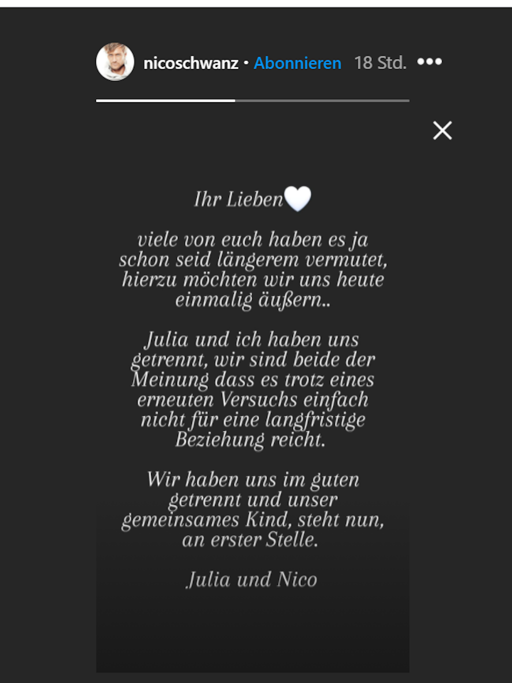 Schwanz und Prokoby wollen gemeinsam für ihr gemeinsames Kind da sein. 