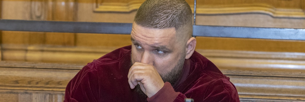 Der Angeklagte Patrick Losensky alias Fler.<br><br>