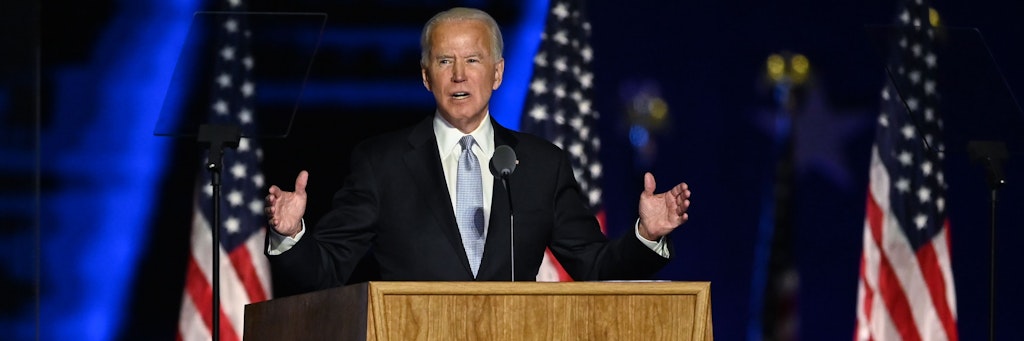 Joe Biden hielt in seiner Heimatstadt seine erwartete Siegesrede an die Nation.