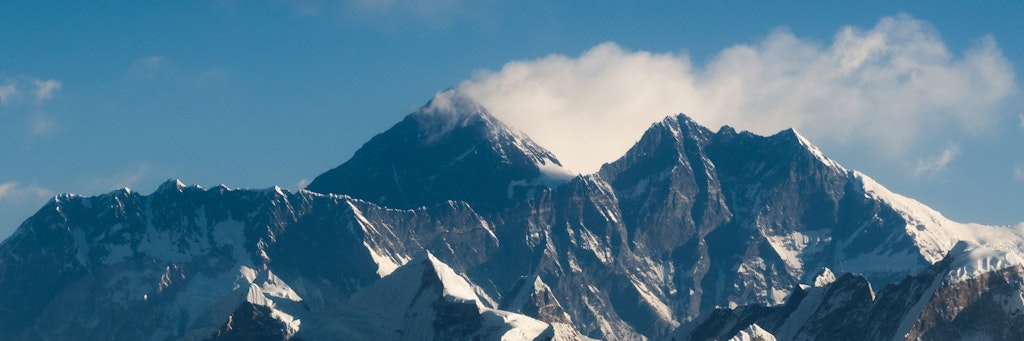 Faszination und Mythos: der Mount Everest im Himalaya. 