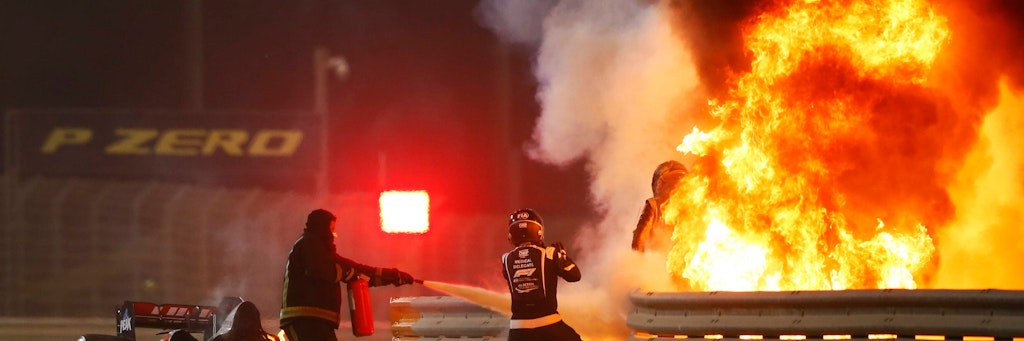 Romain Grosjean entkam gerade so der Feuerhölle in Bahrain.