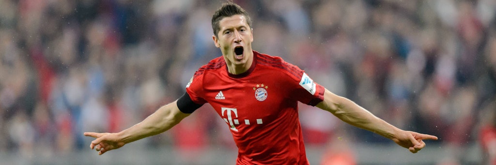 So jubelte Lewandowski am 22. September 2015, als er fünfmal in nicht mal neun Minuten gegen Wolfsburg traf.<br><br><br><br><br>