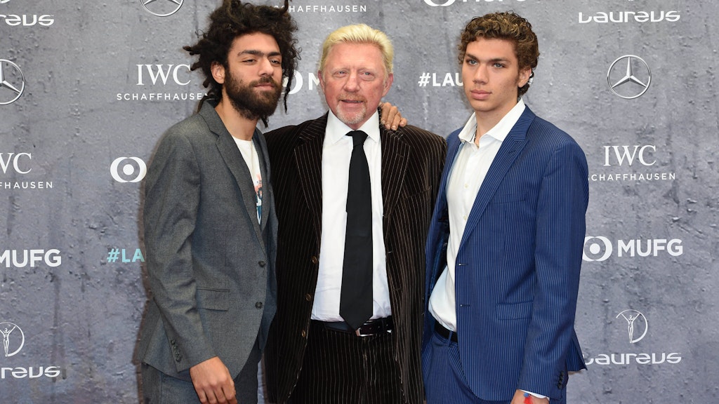 Boris Becker mit seinen ältesten Söhnen Noah (l.) und Elias.