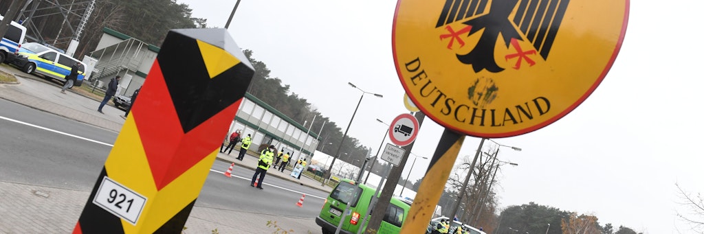 Grenzübergang von Deutschland zu Polen.