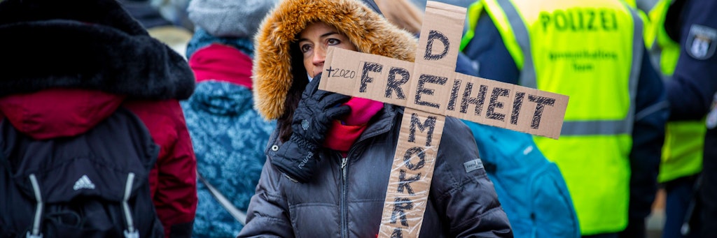 Teilnehmer des „Schweigemarschs“ im November in Berlin.