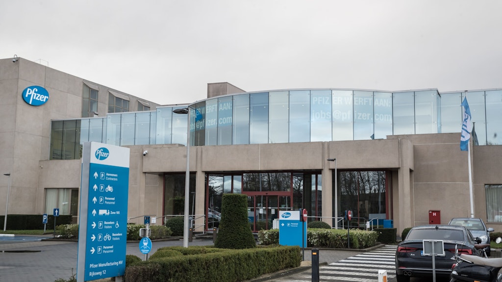 Das Pfizer-Werk in Puurs (Belgien). Hier wird der Impfstoff von Pfizer-BioNTech gegen Covid-19 produziert. 