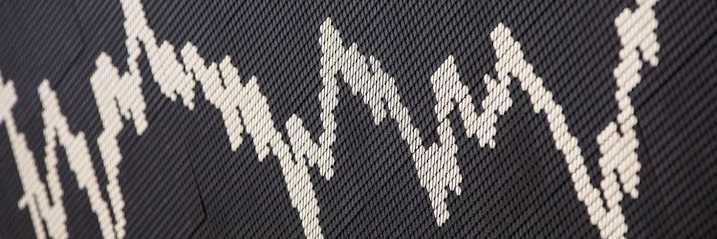 Die Dax-Kurve im Handelssaal der Börse in Frankfurt.