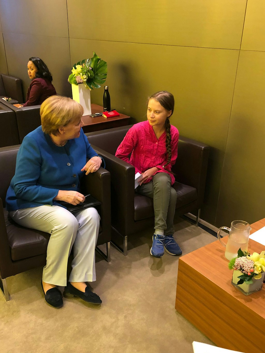 Kanzlerin Angela Merkel (CDU) traf sichim September 2019 am Rande des UN-Klimagipfels mit Greta Thunberg. 