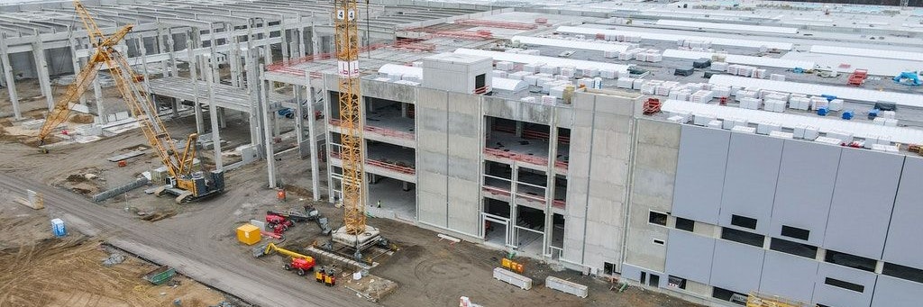Tesla-Fabrik: Die Baustelle in Grünheide.
