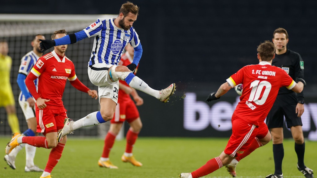 Beim Derbysieg gegen den 1. FC Union spielte Herthas 25-Millionen-Einkauf Lucas Tousart nur eine Halbzeit. 