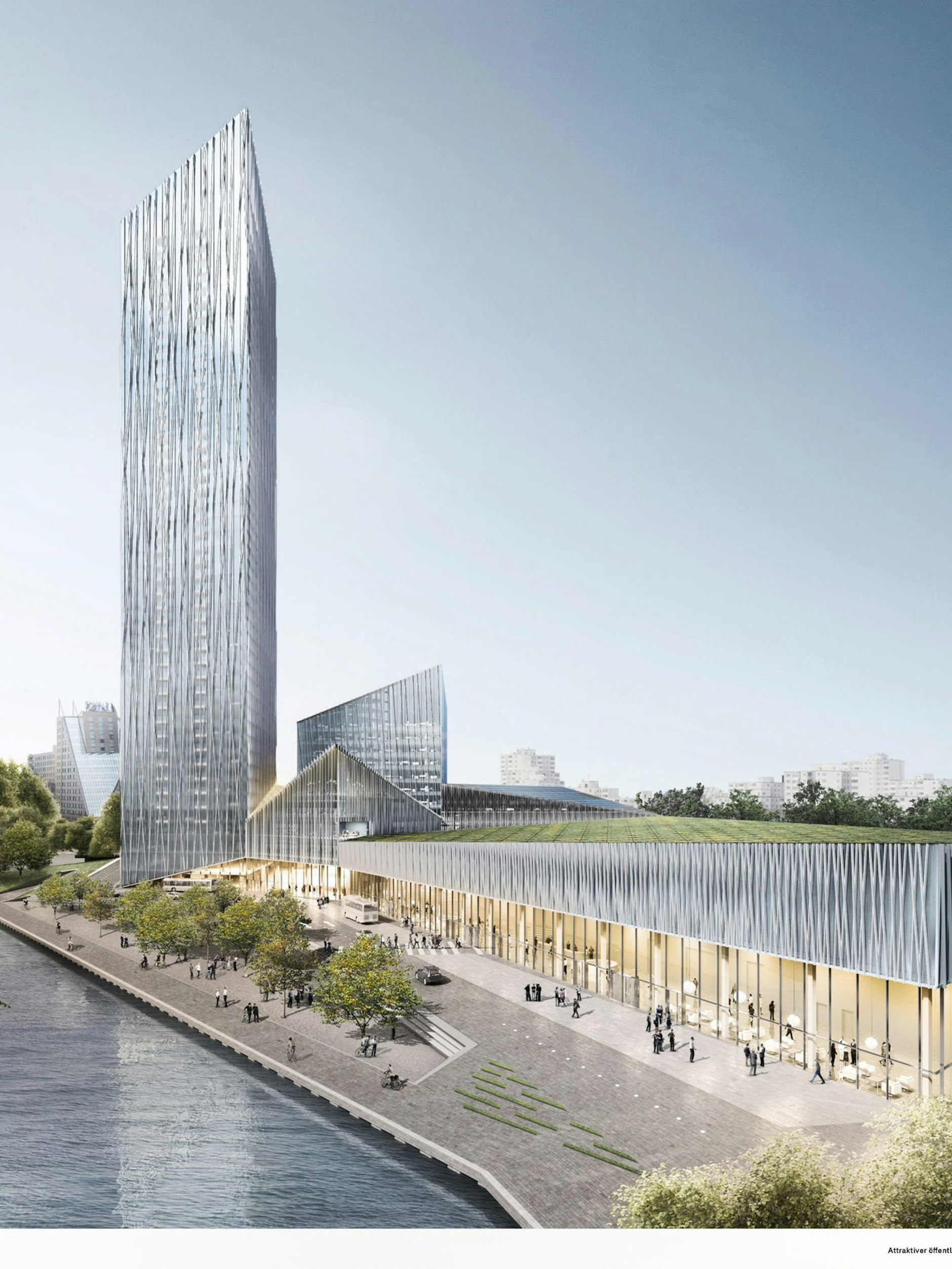 Ein schlanker Turm, der 176 Meter in den Himmel ragt: So soll der Estrel Tower schon bald aussehen.